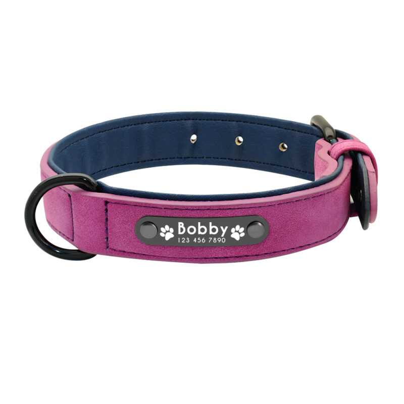 dog collar custom name pink